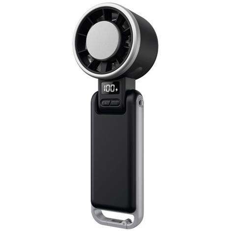 Mini ventilateur portable, ventilateur domestique et d'extérieur avec écran d'affichage, Turbo-ventilateur portable pour activités de plein air (Noir) (1/5)