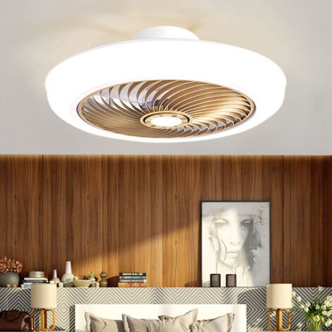 Ventilateur de plafond avec lumière, ventilateur de plafond LED avec télécommande et application, intensité variable, 3 températures de couleur, 46 cm (1/5)