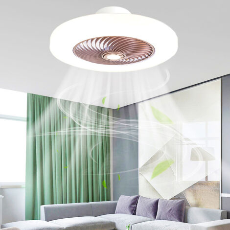 Ventilateur de plafond avec lumière, ventilateur de plafond LED avec télécommande et application, intensité variable, 3 températures de couleur, 46 cm (1/5)