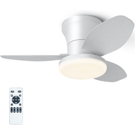 Ventilatore da soffitto da 65 cm con luce e telecomando, 6 velocità del vento, timer, luce da soffitto dimmerabile, 3 temperature di colore (nero) (1/5)