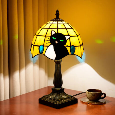 Veilleuse à lumière douce, lampe de chevet chaleureuse, lampe de lecture pour la chambre, le bureau ou pour se détendre (jaune) (1/5)