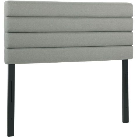Tête de lit capitonnée grise, tête de lit rembourrée à hauteur réglable, coussin de dossier inclus (1/5)