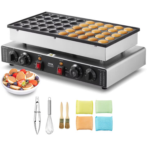 Appareil à mini-crêpes hollandaises (50 pièces), idéal pour la préparation de dorayaki et de gaufrettes antiadhésives professionnelles. (1/5)