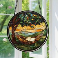 Capteur de soleil en vitrail - décoration spirituelle 25cm