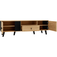 Un ensemble de meubles de salon trois pièces — table basse, meuble TV et buffet — est élégant et raffiné, et convient à différents styles de décoration intérieure.
