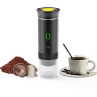 Cafetière électrique portable sans fil, 3 fonctions, idéale pour les voyages et les activités de plein air, noire