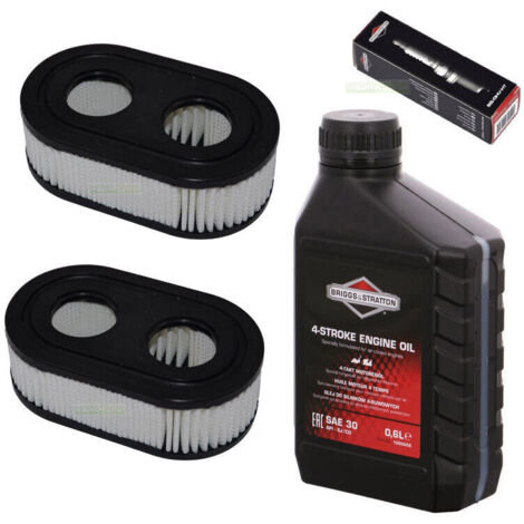 Bougie + filtre + huile pour tondeuse Briggs & Stratton B&S BS 625E 650EX 675EXI (1/5)