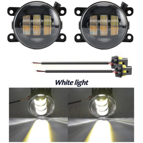 Комплект 2 броя LED фарове за мъгла, халогени за Dacia, Renault, Ford, Citroen, Suzuki, бяла светлина, Ø91 мм, 12V, алум