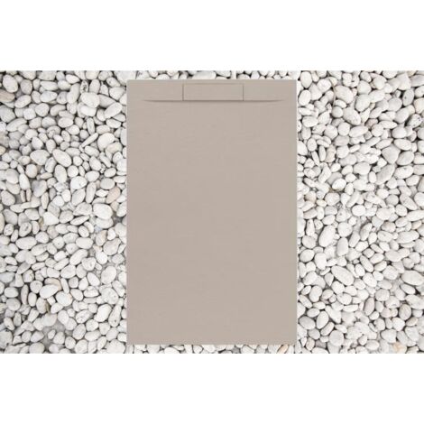 Receveur de douche 100X85 cm MOKA 1019 PERLE Vulcano Line PLUS en résine et poudre de marbre avec grille latérale en résine de marbre - FRASCIO (1/5)