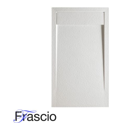 Receveur de douche 80X150 cm avec grille en marbre Vulcano Line Slim Blanc en résine et marbre avec bonde offerte - FRASCIO (1/5)