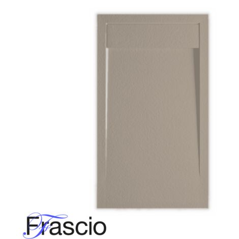 Receveur de douche 90X120 cm avec grille en marbre Vulcano Line Slim Moka RAL 1019 en résine et marbre avec bonde offerte - FRASCIO (1/5)