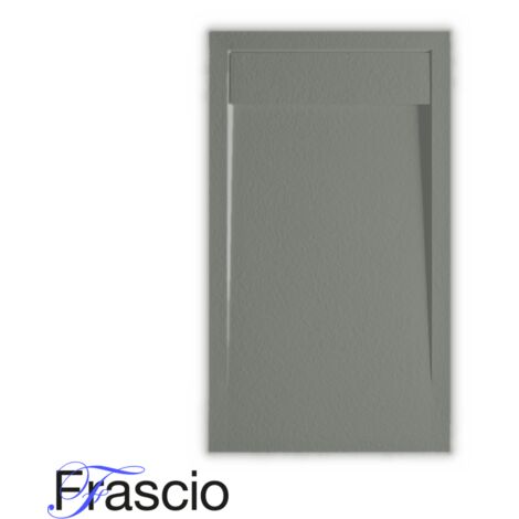 Receveur de douche 90X170 cm avec grille en marbre Vulcano Line Slim Gris RAL 7037 en résine et marbre avec bonde offerte - FRASCIO (1/5)