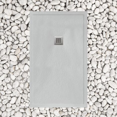 RECEVEUR DE DOUCHE 120X90 cm GRIS PERLE Ligne Vulcano MAX En Résine Et Poudre De Marbre Avec Drainage Libre - FRASCIO (1/5)