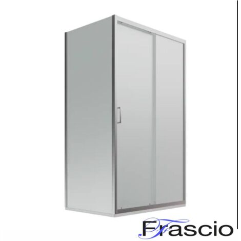 Cabine de Douche 65x100 Ouverture Façade Coulissante avec Deux Verres avec Un Côté Fixe Carré et Rectangulaire en Verre Trempé Dépoli - FRASCIO (1/5)