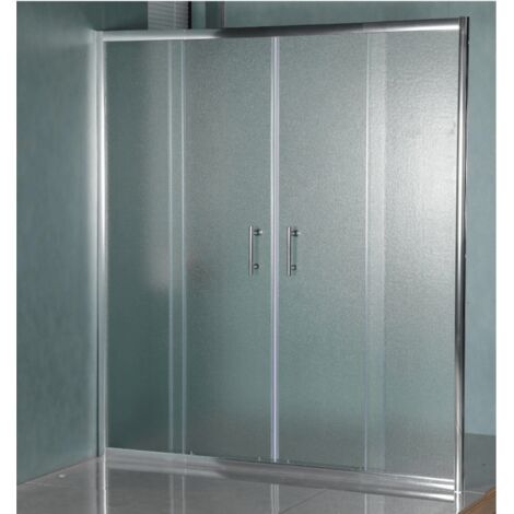 Paroi de douche 145 cm Ouverture centrale Four Crystals WallWall en verre trempé satiné (1/5)