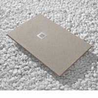 Receveur de Douche 210X115 cm Ligne Vulcano Fin Beige Ral 1019 en Résine Synthétique et Poudre de Marbre Avec Drain Libre - FRASCIO