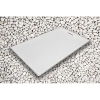 Receveur de douche 80X105 cm Blanc Vulcano Line PLUS en résine et poudre de marbre avec grille latérale en résine de marbre - FRASCIO