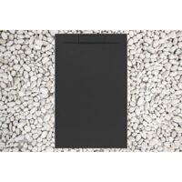 Receveur de douche 140X85 cm NOIR Vulcano Line PLUS en résine et poudre de marbre avec grille latérale en résine de marbre - FRASCIO