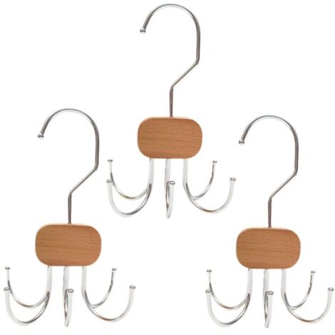 3 crochets rotatifs, étagère de rangement en acier inoxydable, porte-manteau multifonctionnel, convient pour la salle de bain et le dressing. (1/5)