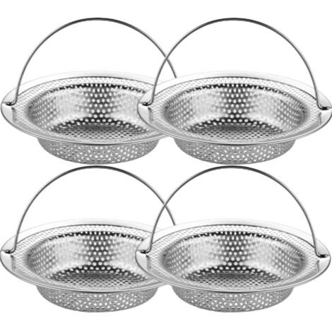 4 pièces Drop tamis pour l'évier de la cuisine, avec poignée, acier inoxydable, grand évier de cuisine, panier de vidange, 11 cm de diamètre (1/5)
