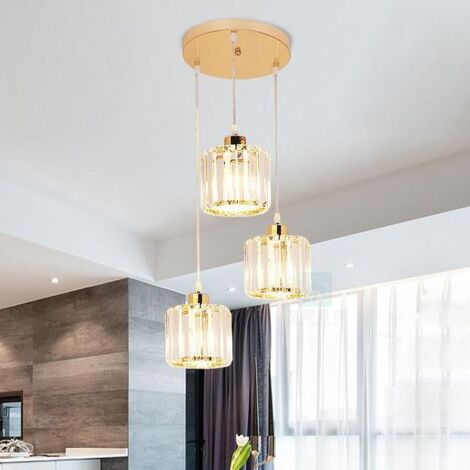 Suspension LED pour salle à manger, E27, plafonnier en cristal, luminaire décoratif d'intérieur, convient pour salle à manger, salon, hôtel. (1/5)