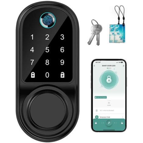 Serrure à empreinte digitale intelligente, serrure à mot de passe électronique, adaptée à la maison et au bureau, écran tactile, Wi-Fi. (1/5)