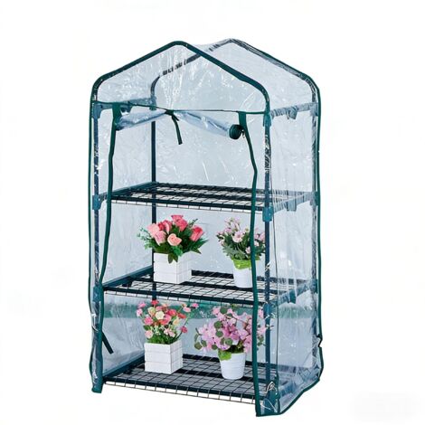 Une mini-serre à 3 étages, une tente à plantes d'intérieur et d'extérieur, une serre portable, adaptée à la culture des plantes et réutilisable. (1/5)