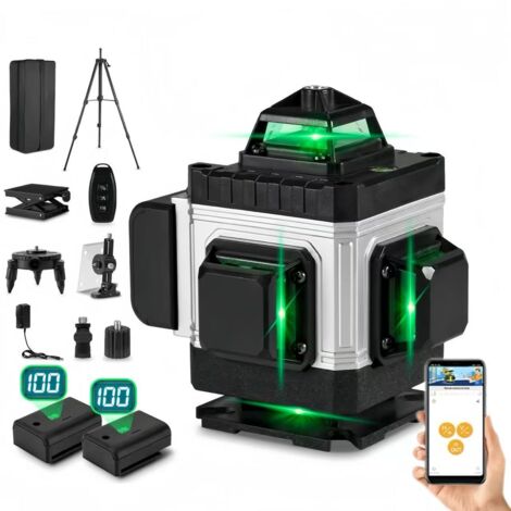 Niveau laser vert 4D-16 lignes,avec trépied,mise à niveau automatique ,Convient pour la décoration intérieure et l'accrochage de tableaux (1/5)