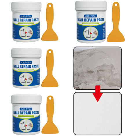 4PCS pâtes de réparation murales, réparation de cloisons sèches, comble les trous, les fissures et les rayures, résistant à l'humidité et à la moisissure, 100g.