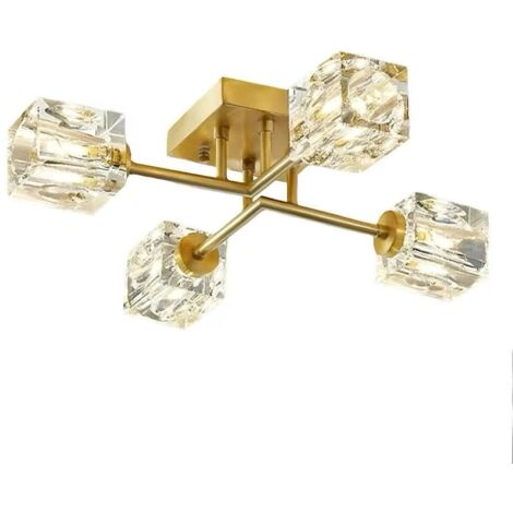 Plafonnier moderne en cristal, éclairage LED tricolore à intensité variable (G9), lustre en métal, applique murale pour salon/chambre (1/5)