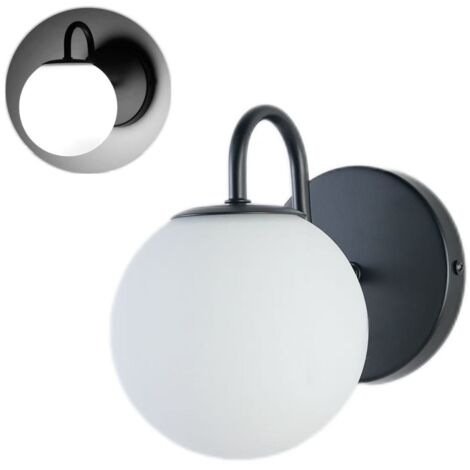 Applique murale LED en métal, éclairage de miroir de salle de bain, suspension G9, éclairage de salon, lampe de lecture, noir. (1/5)
