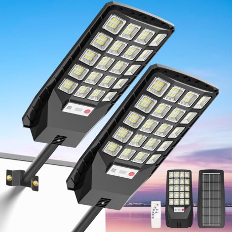 2 lampadaires solaires, 1000 W, lampes solaires extérieures, lampes à capteur, avec télécommande, appliques murales d'éclairage nocturne (1/5)