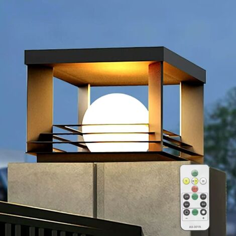 Lampe de jardin solaire étanche - 4 couleurs de lumière, avec télécommande, lampadaire LED, convient aux villas et aux jardins. (1/5)