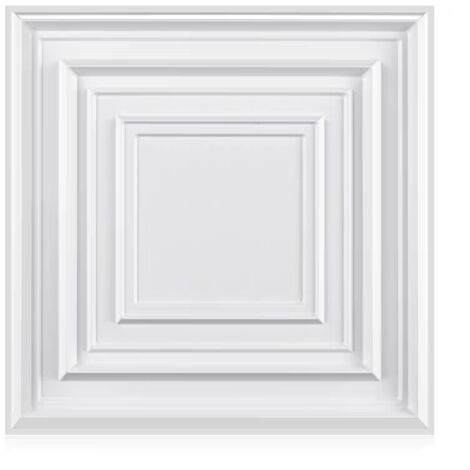 Pack de 33 panneaux pour plafond et mur, panneau de plafond en PVC 30x30cm, panneau mural 3D, convient aux salles de bains, cuisines (blanc) (1/5)