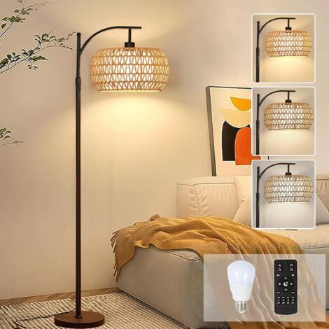 Lampadaire incurvé, lampadaire LED à intensité variable, lampe de lecture, luminaire décoratif, adapté au salon et à la chambre, avec télécommande. (1/5)