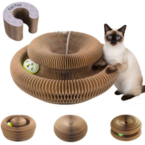 Griffoir multifonctionnel en carton ondulé pour chat, planche à griffer pliable, convient à une utilisation intérieure et extérieure, pour le jeu (A) (1/5)