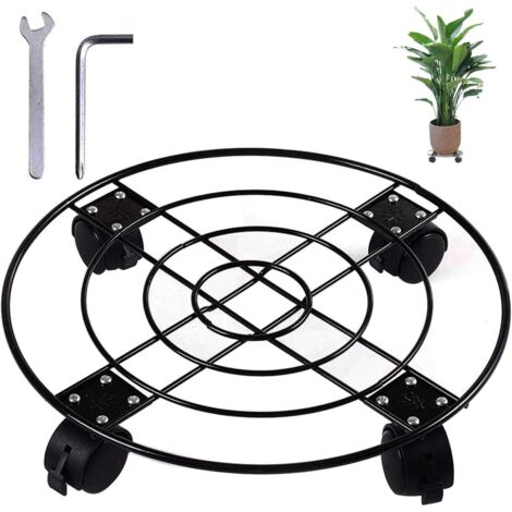 Caddy pour plantes avec roues Heavy Duty, support pour plantes en pot, se déplacer autour d'un pot de fleurs pour terrasse, jardin, intérieur, 13"