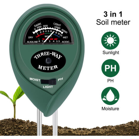 3 en 1 sol eau humidité PH mètre acidité humidité lumière du soleil lumière PH Test jardin fleurs capteur d'humidité testeur Instrument de test (1/5)
