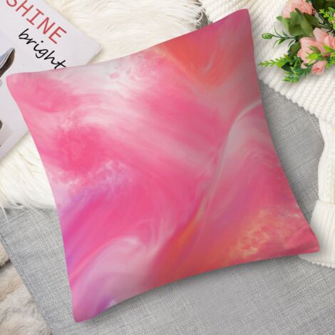 Housse de coussin,Coussin décoratif effet marbre rose, élégant (1/5)