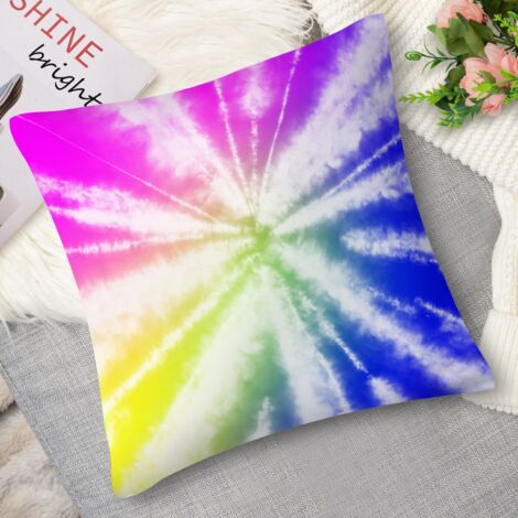 Housse de coussin tie-dye arc-en-ciel, vibrant (1/5)