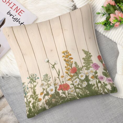 Housse de coussin fleurs en couronne (1/5)