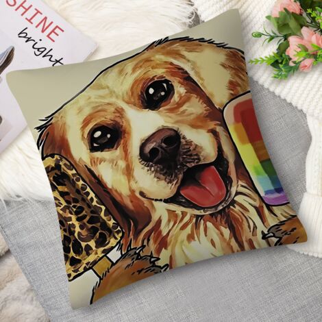 Housse de coussin,Coussin décoratif compagnons fidèles (1/5)
