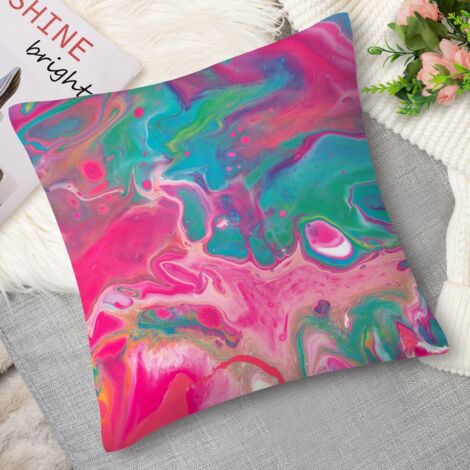 Housse de coussin marbre rose clair, sobre (1/5)