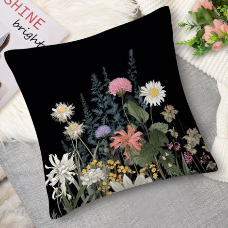 Housse de coussin,Coussin décoratif fleurs des champs, nature (1/5)