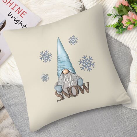 Housse de Coussin with famille gnome sous la neige (1/5)