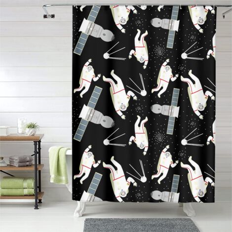 Rideau de douche avec œillets plastique, motif tendance, séchage rapide (1/5)