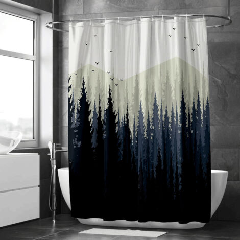 Rideau de douche paysage forestier mystique – Ambiance relaxante (1/5)