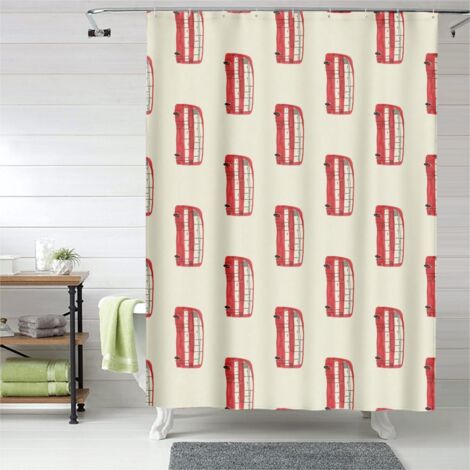 Rideau de douche avec œillets plastique, motif raffiné, polyester (1/5)