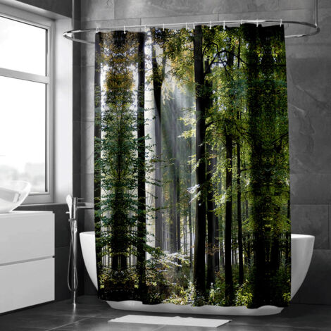 Rideau de douche forêt sauvage brumeuse – Ambiance grand air (1/5)
