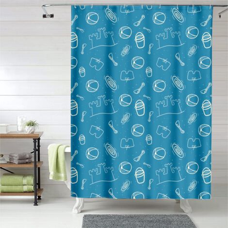 Rideau de douche œillets plastique, design contemporain, polyester (1/5)